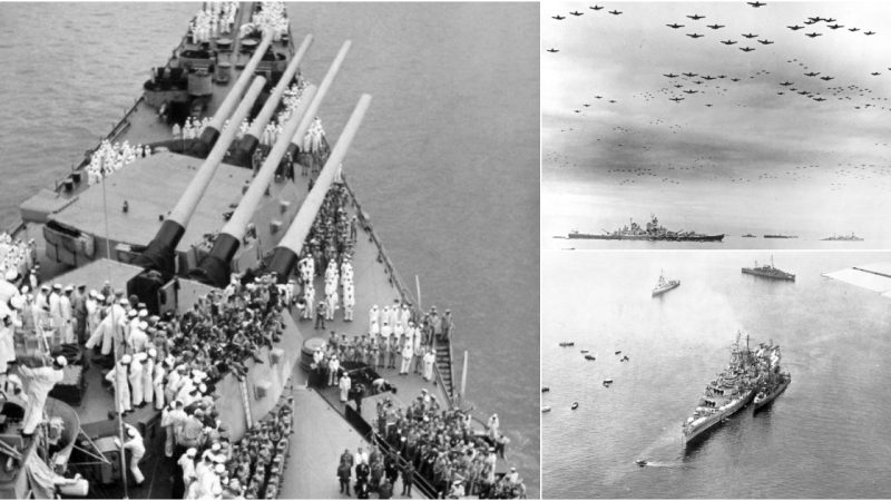 American Aircraft Soar Over USS Missouri During Japan’s V-J Day Surrender, September 2, 1945