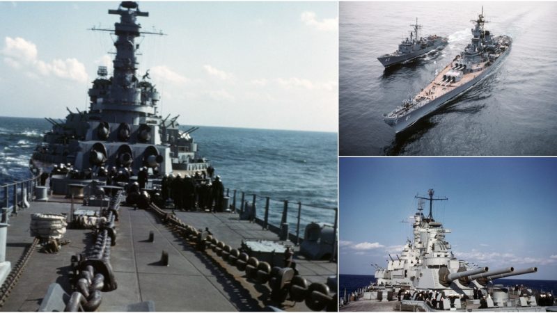 Sailors Aboard the USS Iowa, ‘The Big Stick,’ in the Atlantic Ocean, 1943